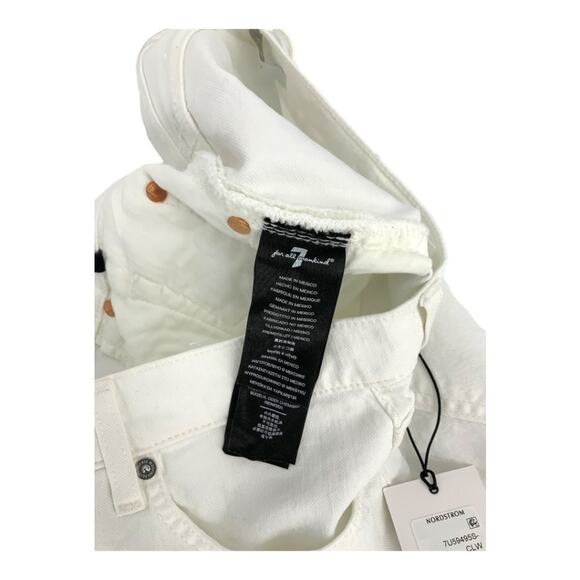 7 For All Mankind Cutoff Denim Shorts White Size 31 NWT $139 MSRP - Picture 4 of 7